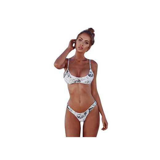 Mujer Bikini 2019 Color sólido Traje de Baño Mujer Dos Piezas Ropa