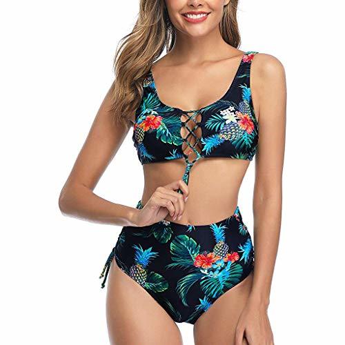 Moda LHWY Bikinis Mujer Traje de Baño Bañador Vintage Dos Piezas Retro Halter