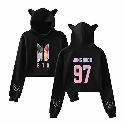 Moda KPOP BTS Álbum Lovely Cat Ears Suéter De Manga Larga Sudaderas con