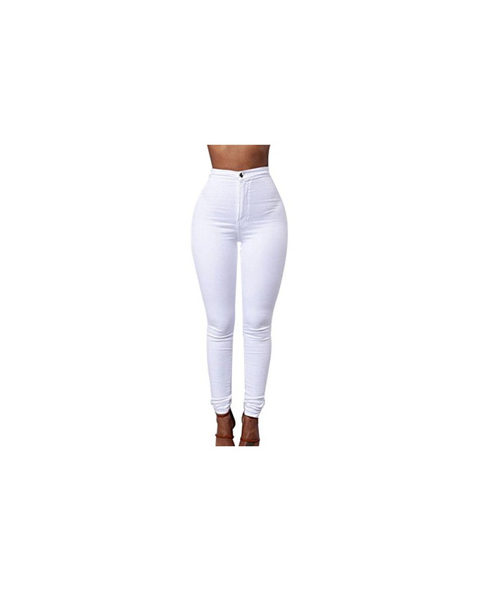 Social Pantalones Jeans Elástico Cintura Alta