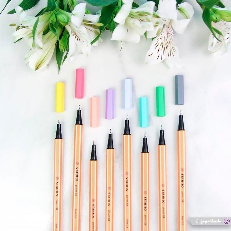 Social canetas finas stabilo