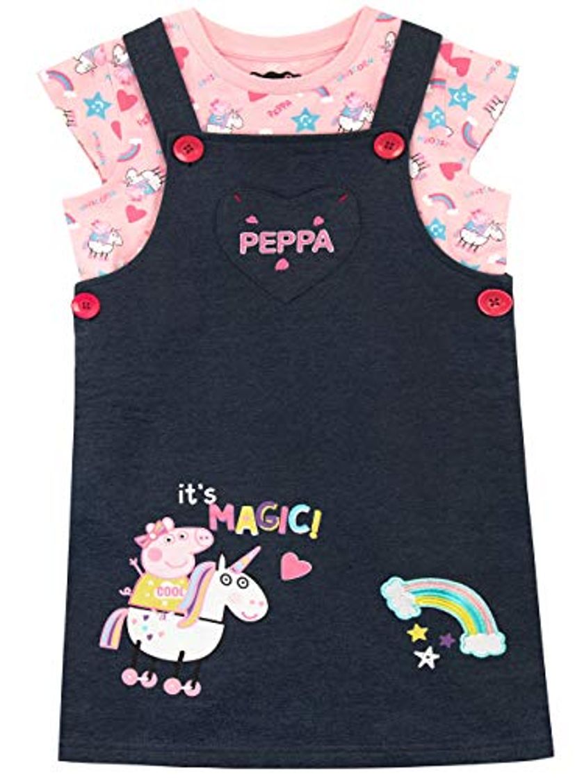 Fashion Peppa Pig Set de Overol para Niñas Unicornio Multicolor 2