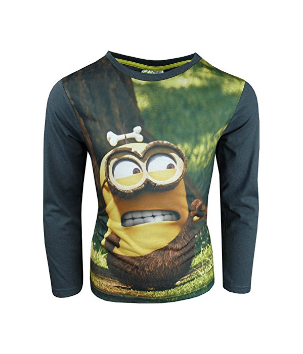 Productos Minions Despicable Niños Camiseta de Manga Larga/T-Shirt Gris Oscuro-3 Años