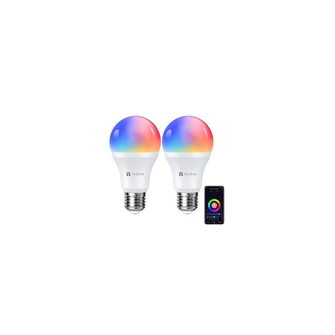 Producto TECKIN Bombilla LED inteligente WiFi ajustable y lámpara multicolor Funciona con Google