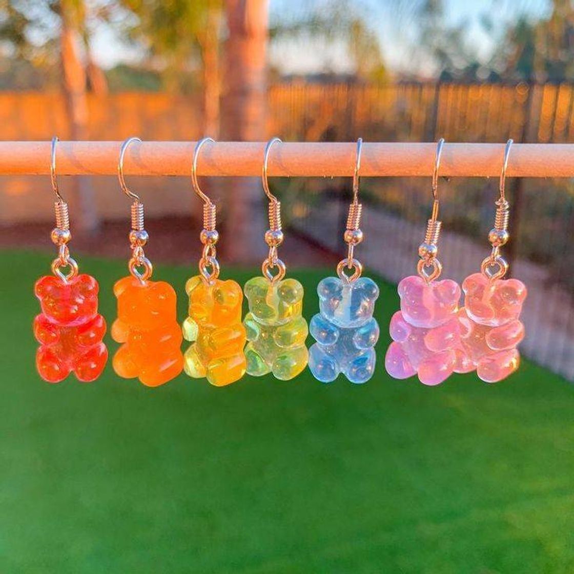 Moda Brincos gummy bear indie kid 