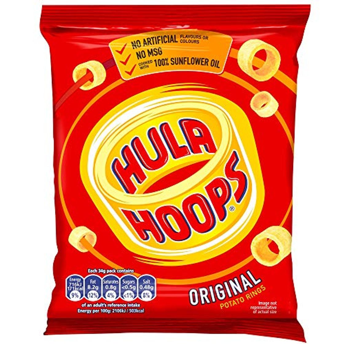 Product Hula Hoops Tamaño de paquete salado KP Ready = 32x34g