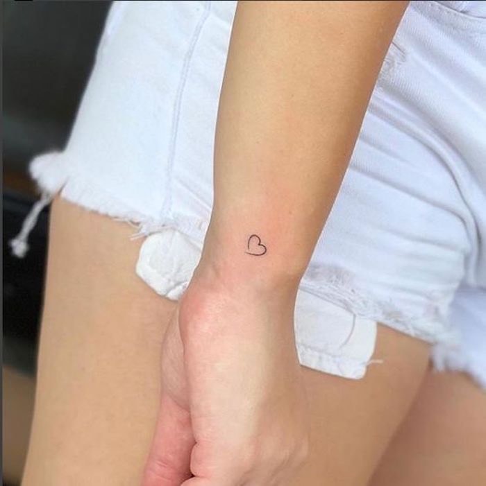 Fashion Tatuagem de coração 