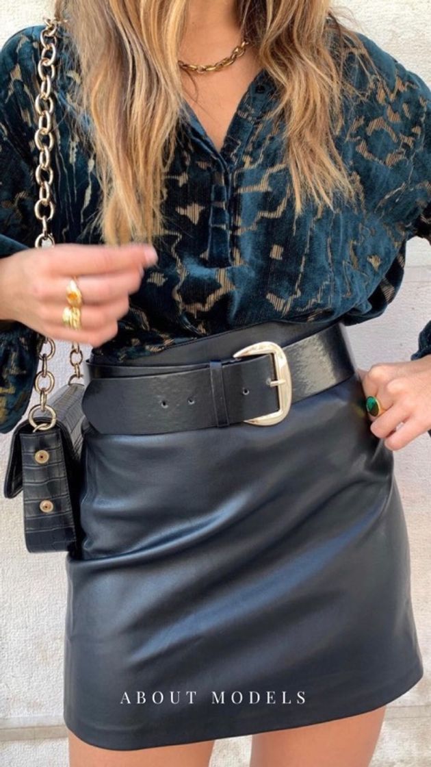 Social Minifalda efecto piel - Mujer