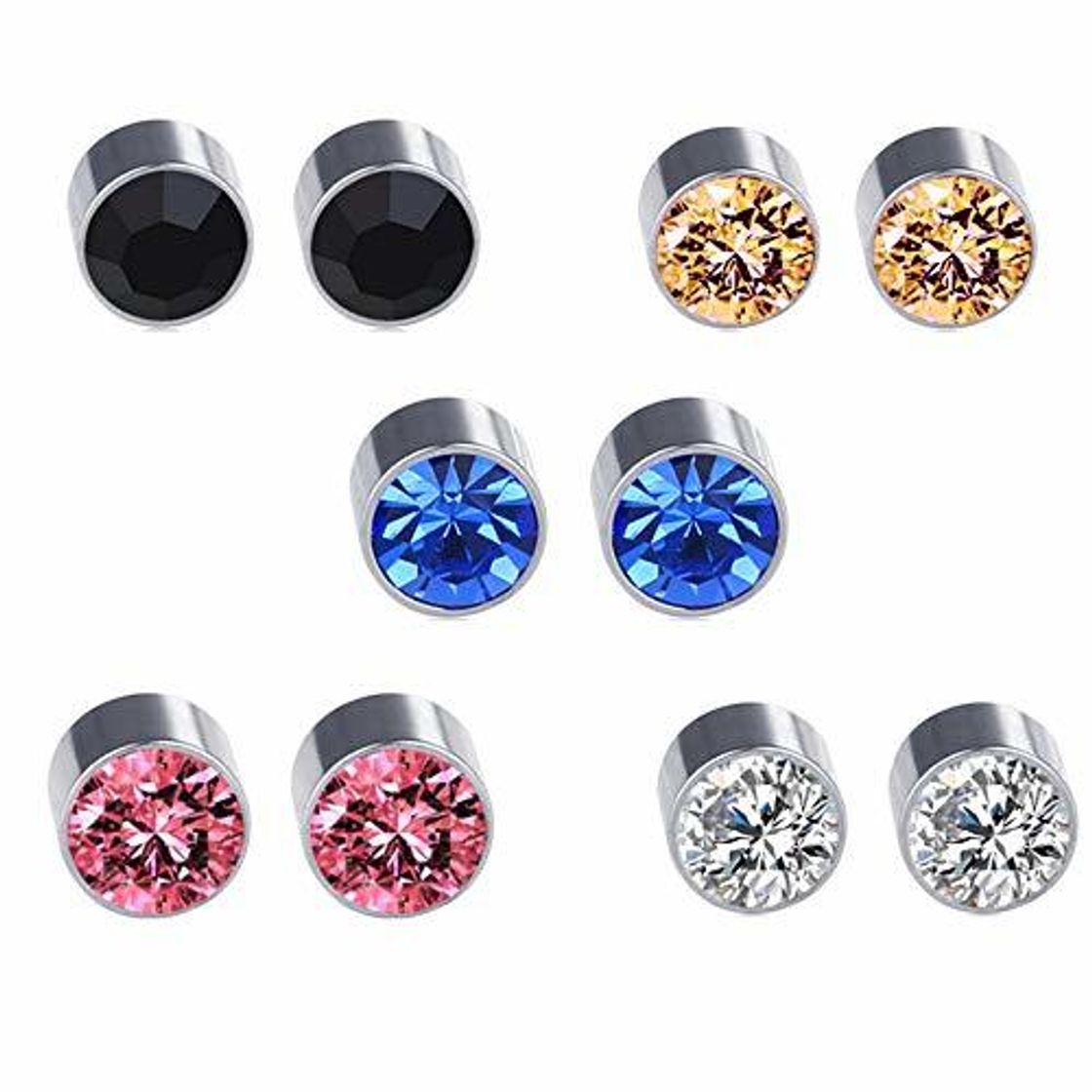 Products 5 Pares 6mm Acero Inoxidable Imanes Pendientes Magnéticos Imán Hombre Mujer Niña