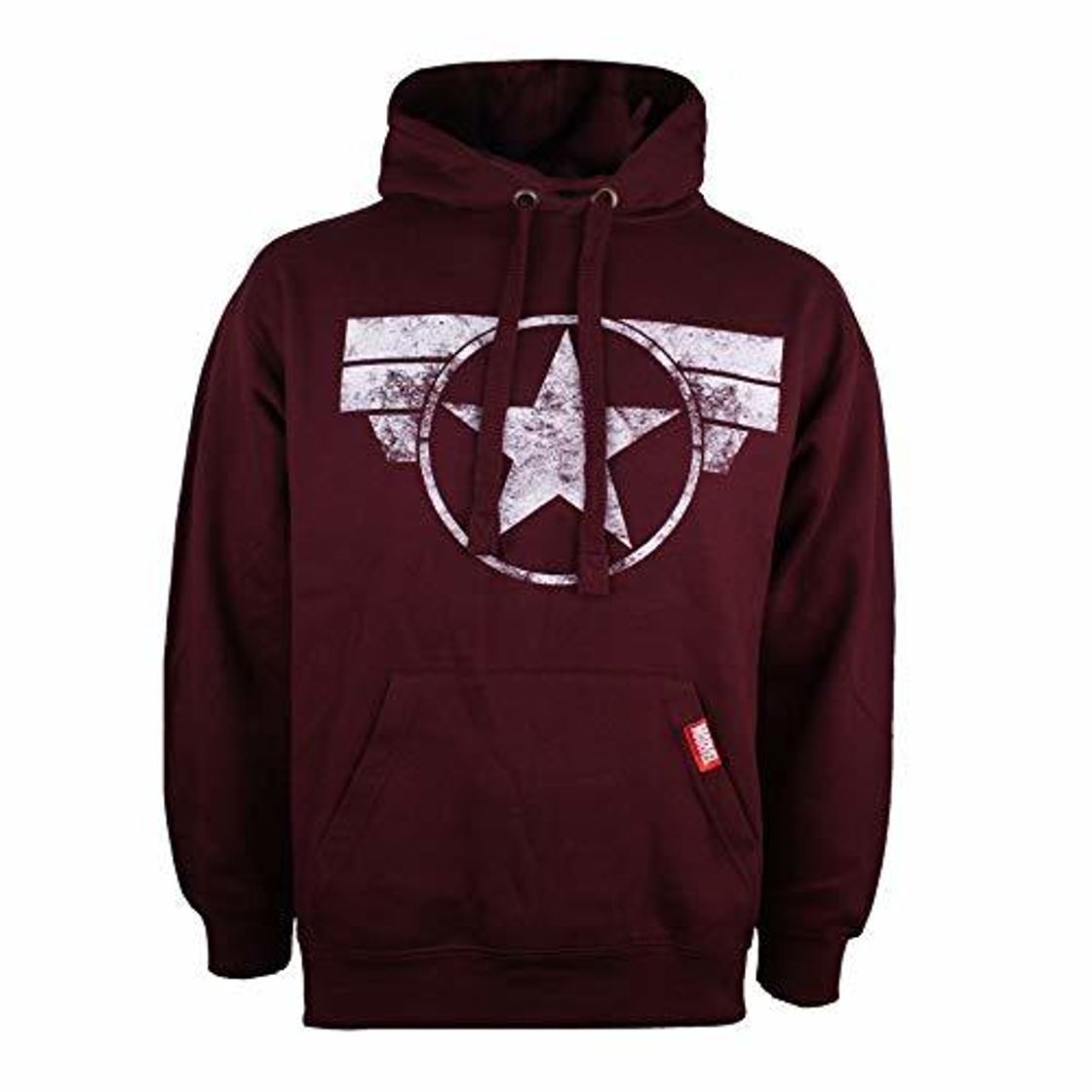 Moda Marvel Captain America-Cap Logo, Capucha para Hombre, Rojo