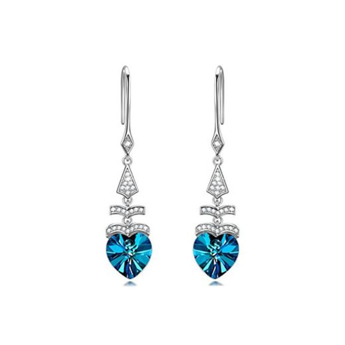 Moda Alex Perry Regalo 25 Plata Pendientes Mujeres Corazón Azul Árbol Cristales Swarovski Joyería para Elle Su Madre Amante Cumpleaños Aniversario