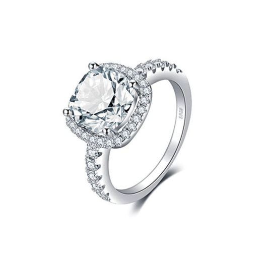 JewelryPalace Anillo de boda 3ct Circonita de Solitario en plata de ley 925 Tamaño 11