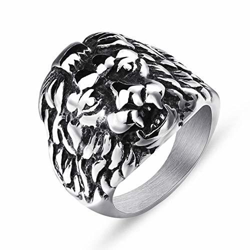 Places Valily Men's Lion Ring Biker de Acero Inoxidable Gothic Lion Head Ring