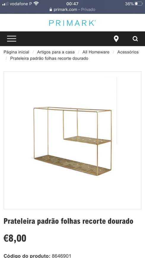 Producto Estante/prateleira