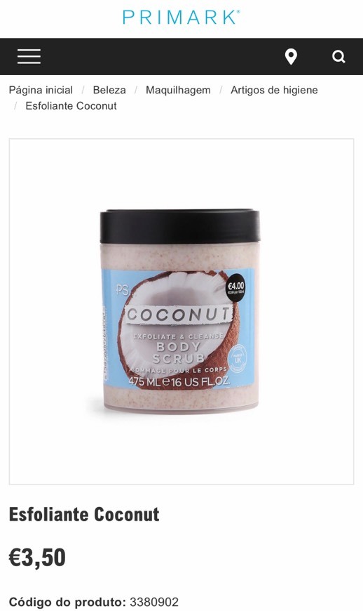 Product Esfoliante Coconut