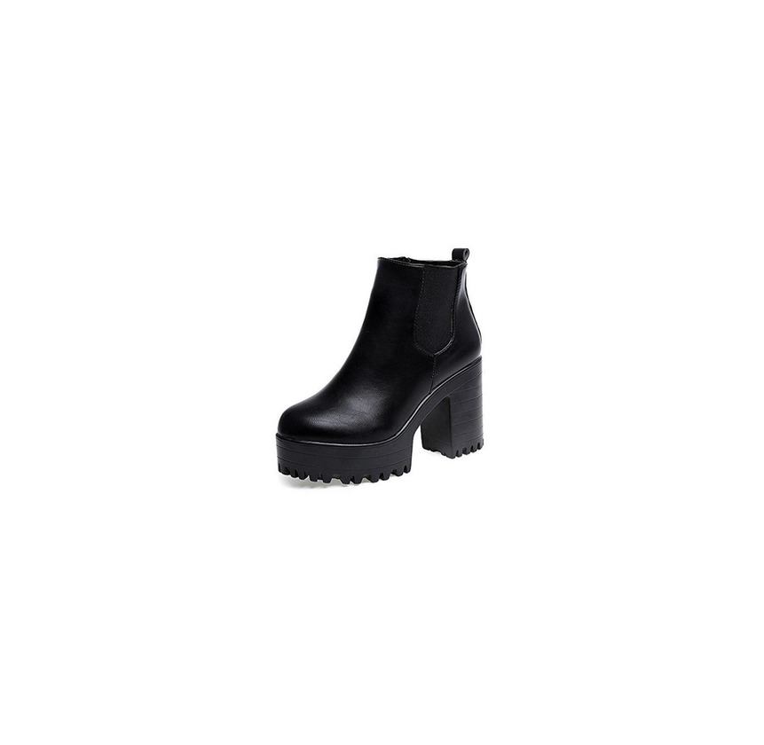 Social Botas de cuero con plataforma, de Holacha