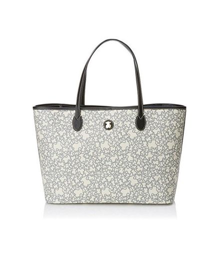 Tous Kaos Mini Lona, Bolso Totes para Mujer, Beige