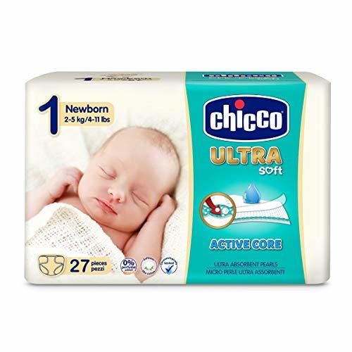 Chicco Chicco Ultra Soft - Pack 27 pañales ultra absorbentes, Talla 1,