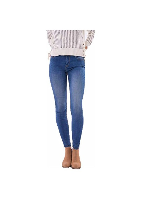 JEAN MUJER TIFFOSI LAUREN 113 SKINNY TIRO ALTO AZUL LAVADO