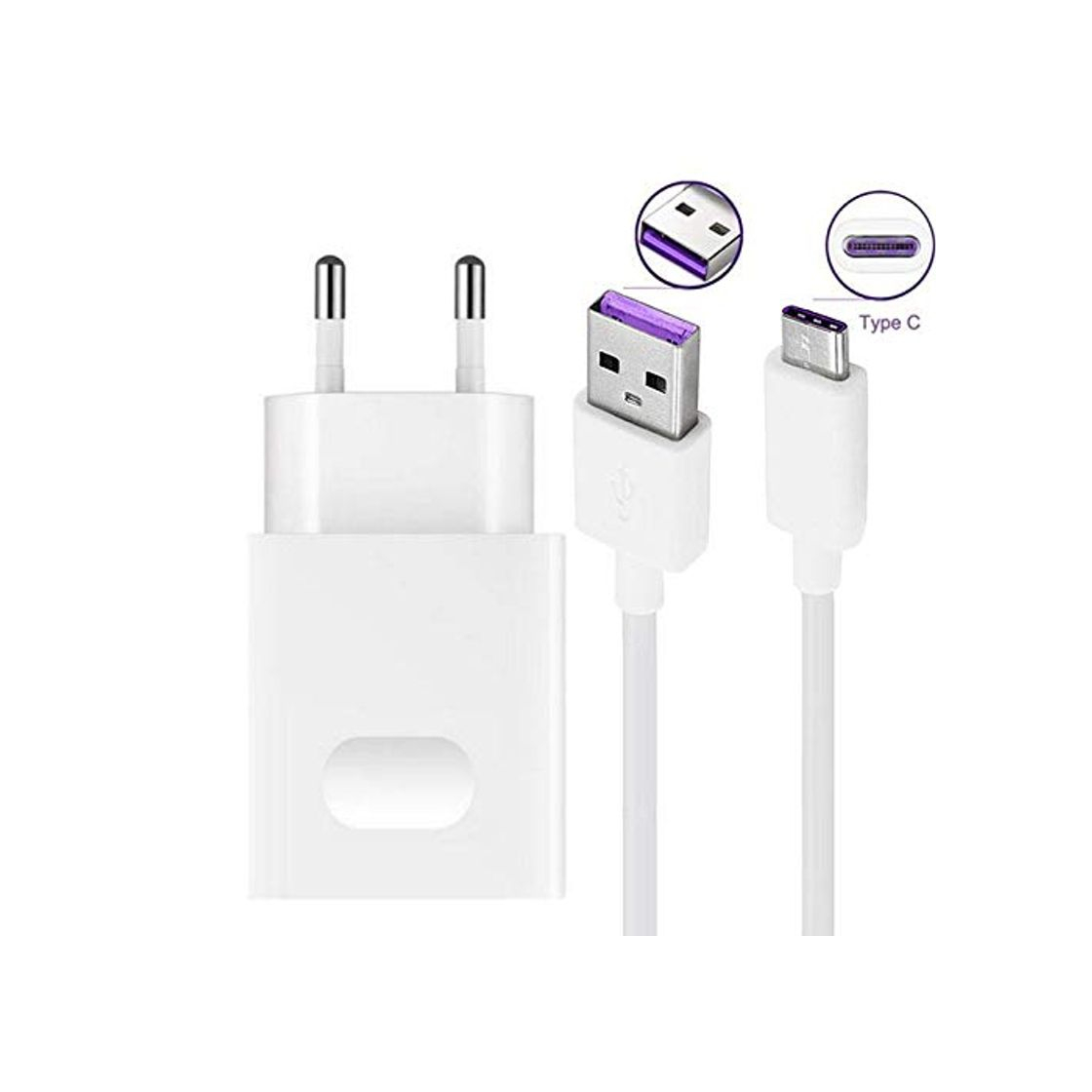 Producto HUAWEI Cargador rápido Original HW-059200EHQ QuickCharge Cable de Carga Tipo C Compatible