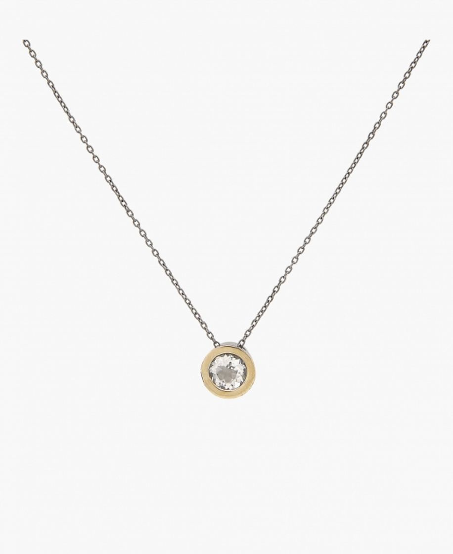 Colar Centro Cristal de Rocha em Prata e Ouro - Portugal Jewels