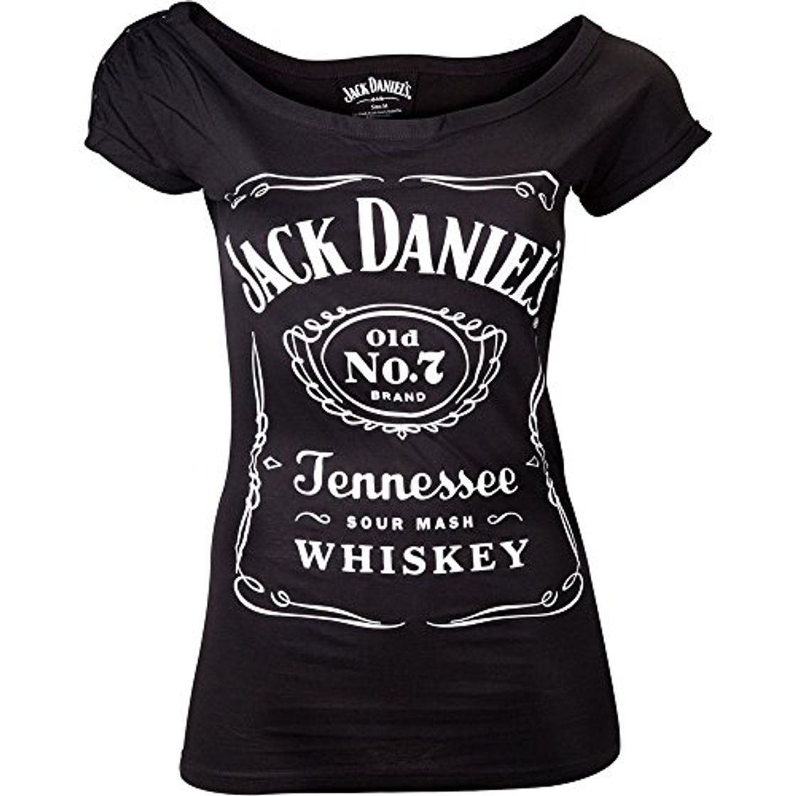Social Jack Daniel's Classic Old No.7 Brand Logo Women's Skinny T-Shirt, Black