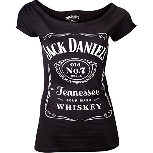 Jack Daniel's Classic Old No.7 Brand Logo Women's Skinny T-Shirt, Black
