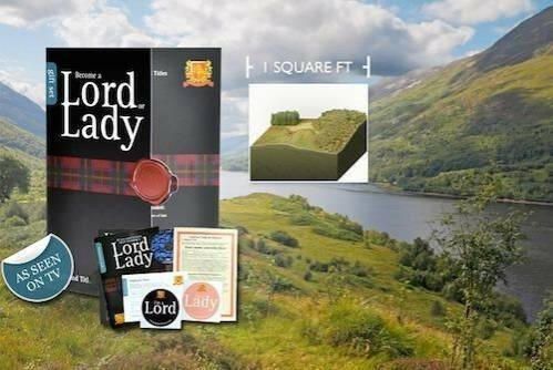 Regalo ecologico Titulo Lord o Lady microparcela en Escocia 