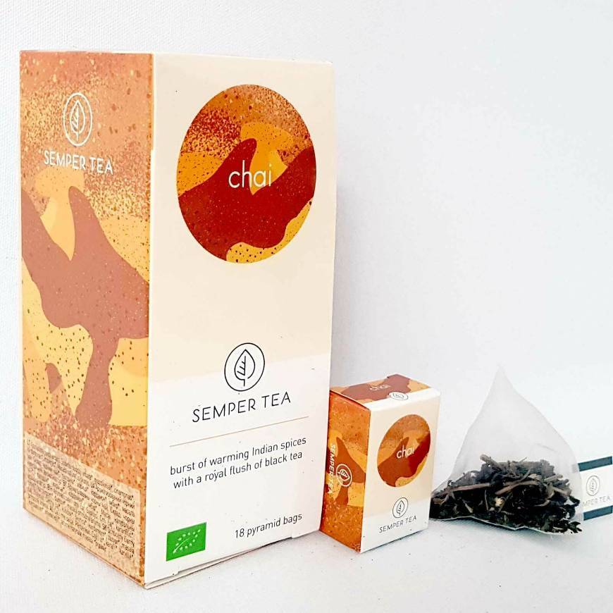 Productos Chai – té negro ecologico en bolsita piramidal Semper Tea ec