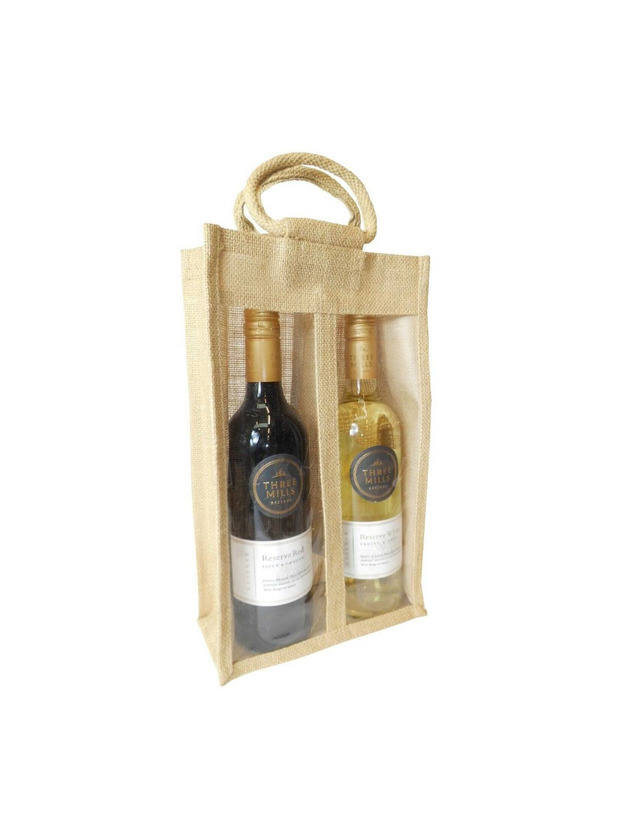 Product Yute Natural 2 Botella De Vino Bolsa De Regalo Con Asas-Eco 