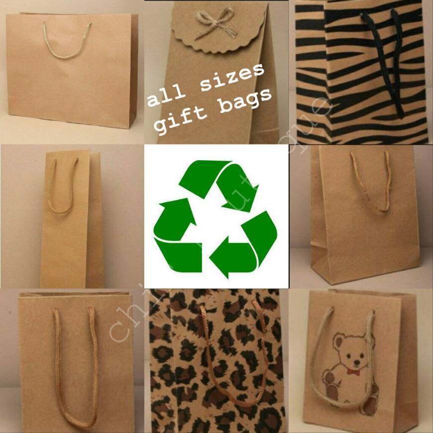 Social 3 Bolsas De Regalo Marrón Natural embalaje reciclable 