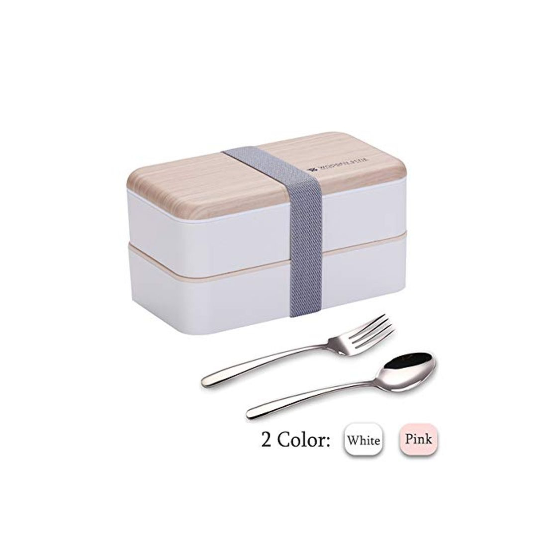 Product Binoster Fiambrera bento Box Original Lunch Box Lunchbox Caja de Almuerzo contenedor Bundle Divider Estilo japonés a Prueba de Fugas con Acero Inoxidable Utensilios Cuchara y Tenedor