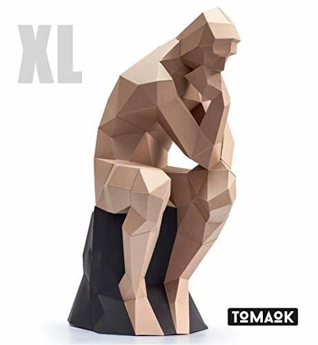 kit DIY PAPERCRAFT de estatua del pensador de Rodin 70cm pre-cortado NUEVO