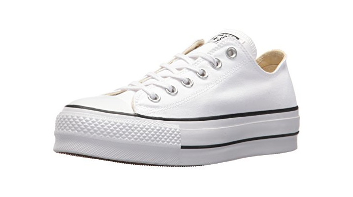 Social Converse Chuck Taylor CTAS Lift Ox Canvas, Zapatillas para Mujer, Blanco