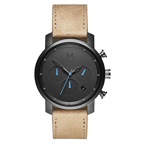 MVMT Reloj Cronógrafo para Hombre de Cuarzo con Correa en Cuero D-MC02-GML