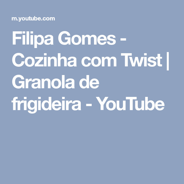 Serie Filipa Gomes - Cozinha com Twist | Granola de frigideira - YouTube