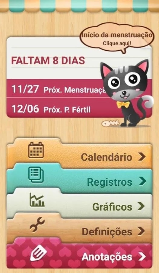 App Calendário do período