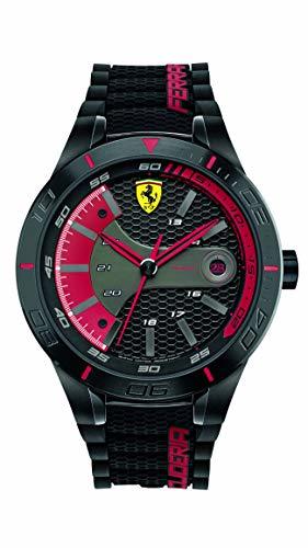 Scuderia Ferrari Redrev EVO Mens Black Silicone Date Watch 0830265