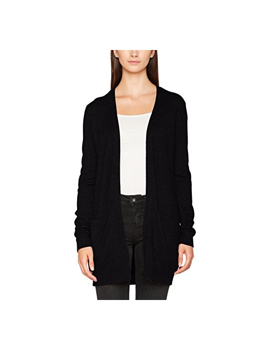 Social Vila Clothes Viril L/s Open Knit Cardigan-Noos Chaqueta Punto, Negro