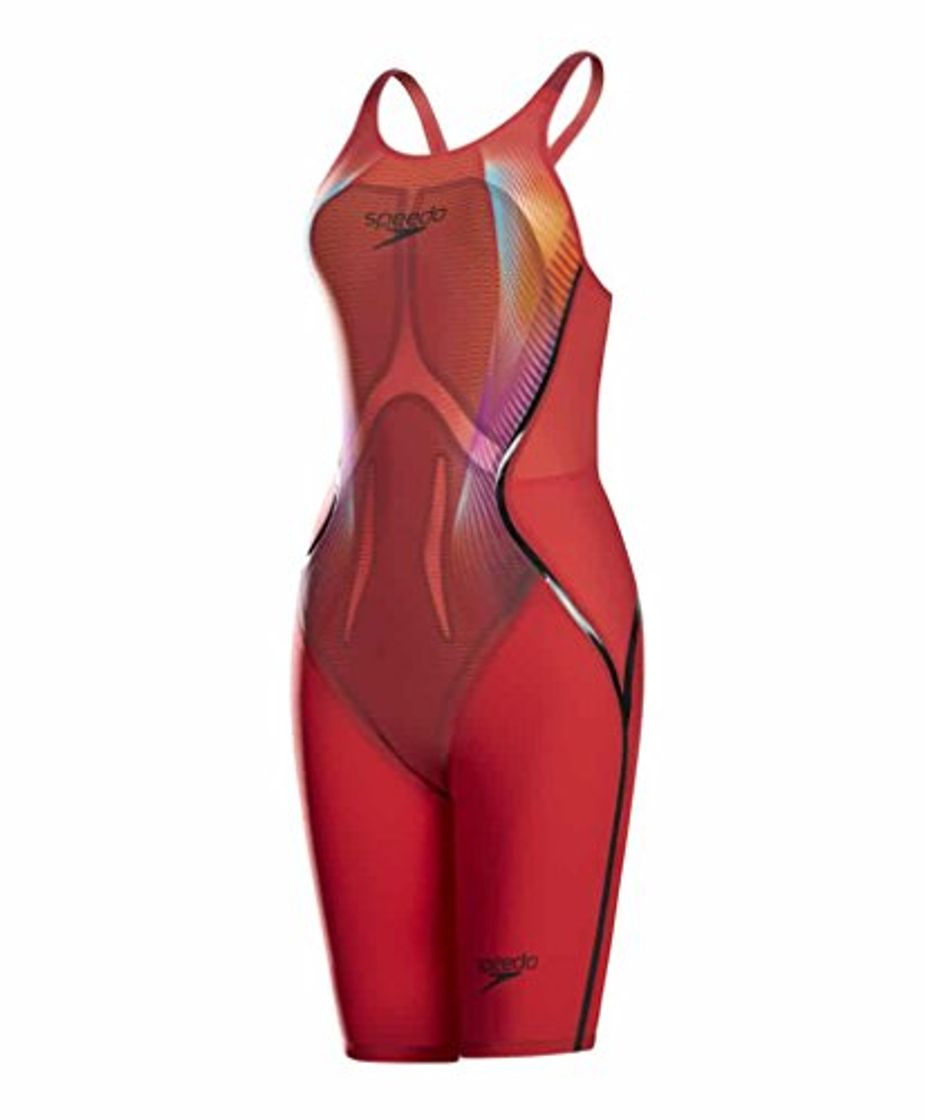 Product Speedo Fastskin LZR Racer X Closedback Kneeskin Bañador de Competición Largo, Rojo