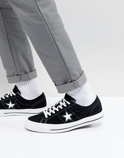 Converse One Star Ox, Zapatillas para Hombre, Negro