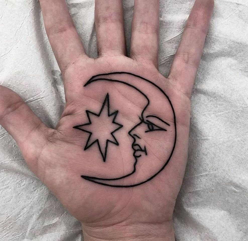 Moda Tatto Lua e Estrela