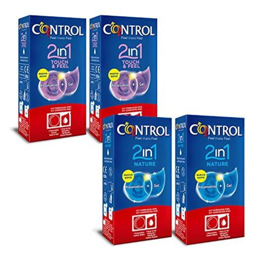 CONTROL Kit de 4 cajas de preservativos 2in1: 2 cajas Nature
