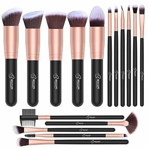 Social Set de brochas de maquillaje profesional BESTOPE 16 piezas Pinceles de maquillaje
