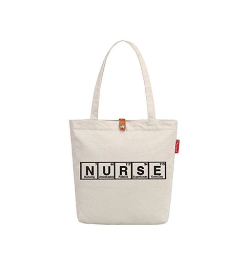 So'each Women's Nurse Letters Graphic Top Handle Canvas Tote Shoulder Bag