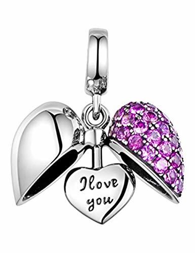Social LSDesigns I Love You Corazon Charm de S925 Plata de Ley para