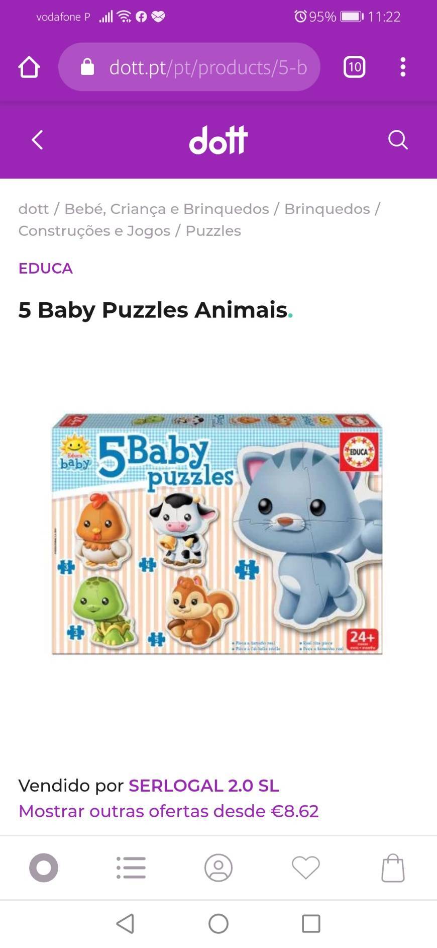 Product 5 Baby Puzzles Animais