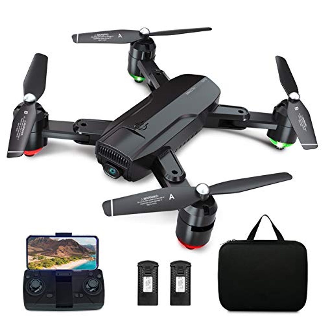 Product Dragon Touch Drone Plegable GPS con Cámara 1080P HD Avión con WiFi FPV Control Remoto Modo sin Cabeza RC Quadcopter Drone para Niños Principiantes Adultos