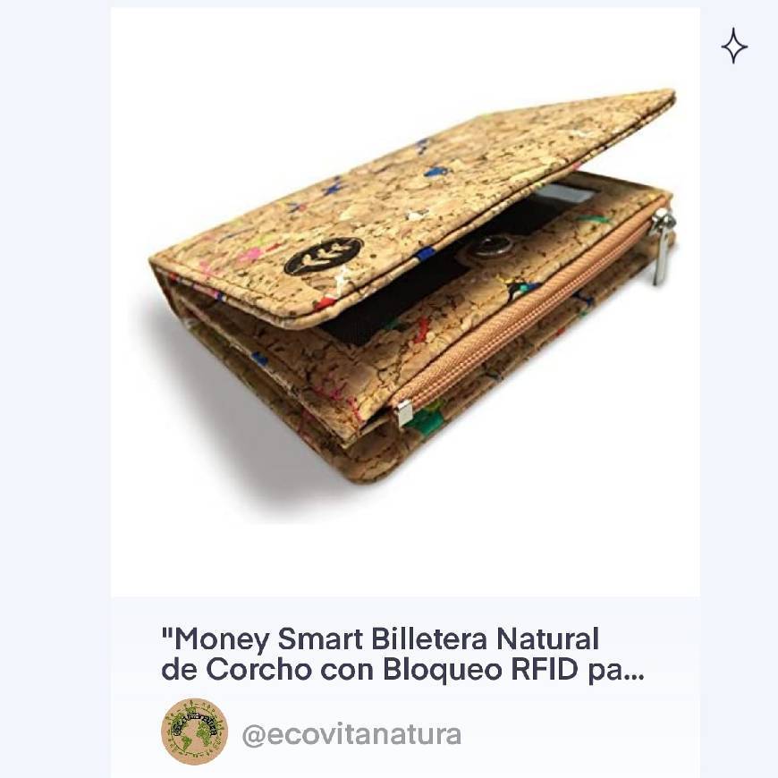 Product Money Smart Billetera Natural de Corcho con Bloqueo RFID 