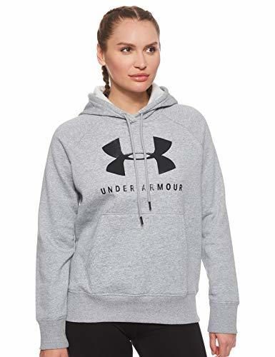 Under Armour Rival Fleece Sportstyle Graphic Sudadera con Capucha, Mujer, Gris
